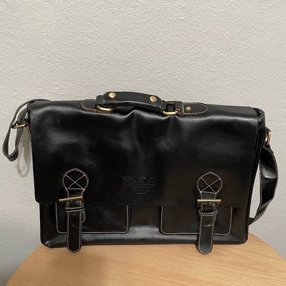 Giorgio Armani Handbags - Giorgio Armani Leather briefcase laptop bag